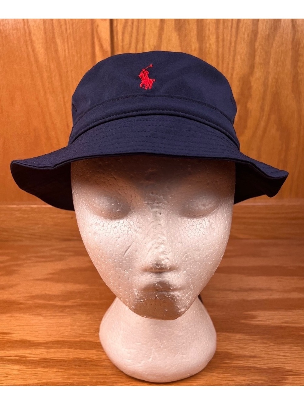 Polo Ralph Lauren Navy Blue Bucket Hat with Red Logo